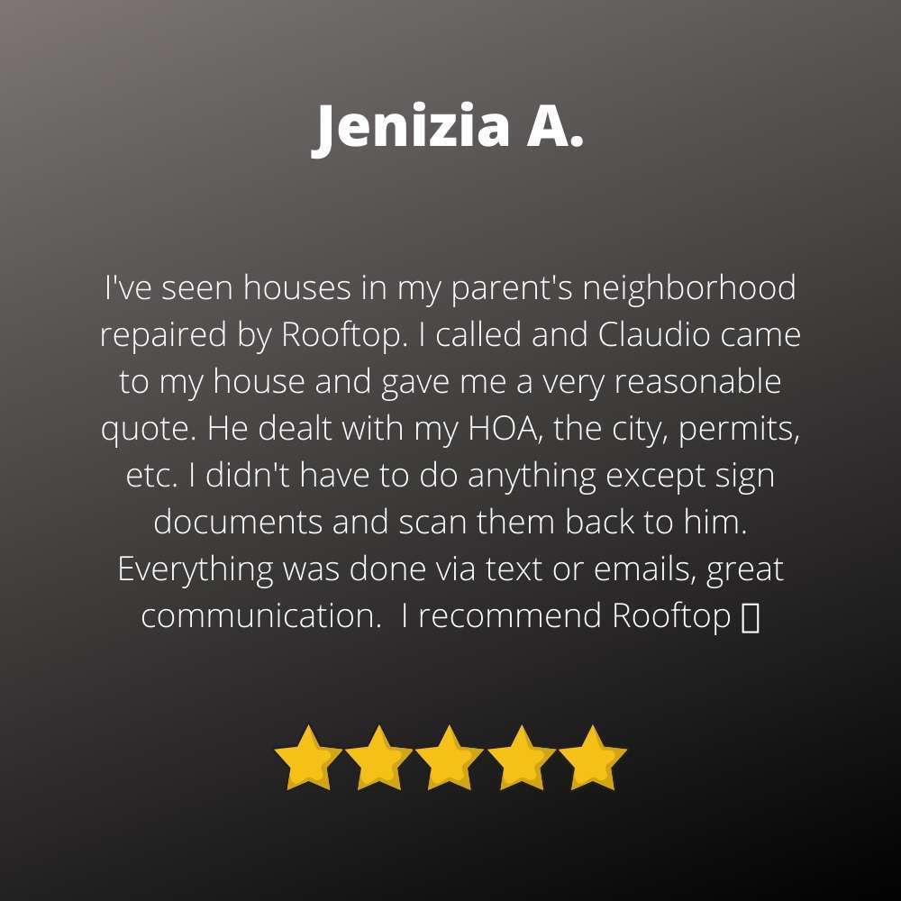 happy roof repair client